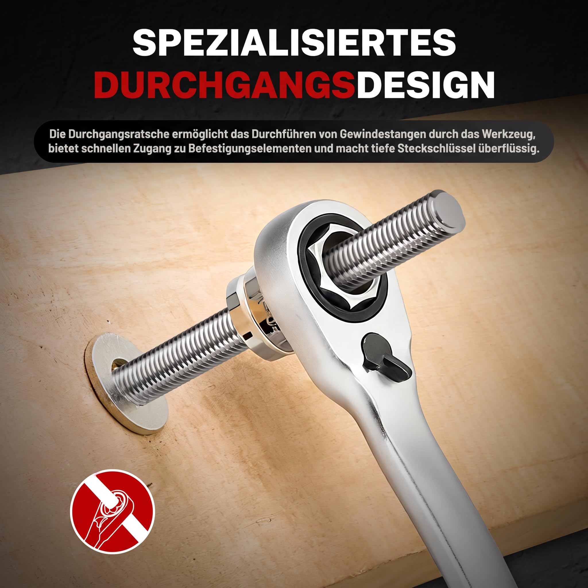 BILITOOLS 17-tlg. Durchsteck-Steckschlüssel Set 3/8 & 1/2 Zoll