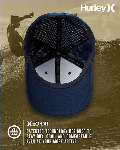 Miniatura 3 de Hurley Gorra de béisbol para hombre Gorra ligera de visera curvada H2O Dri ajustada para hombre