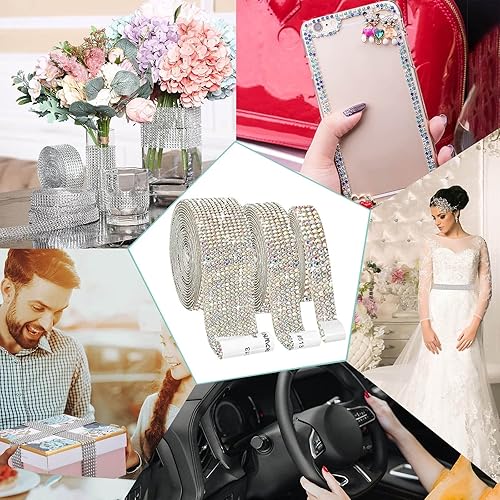 Miniatura 5 de Cinta de diamantes de imitación de cristal brillante autoadhesiva decoración de coche pegatina con purpurina y diamantes de imitación decoración de