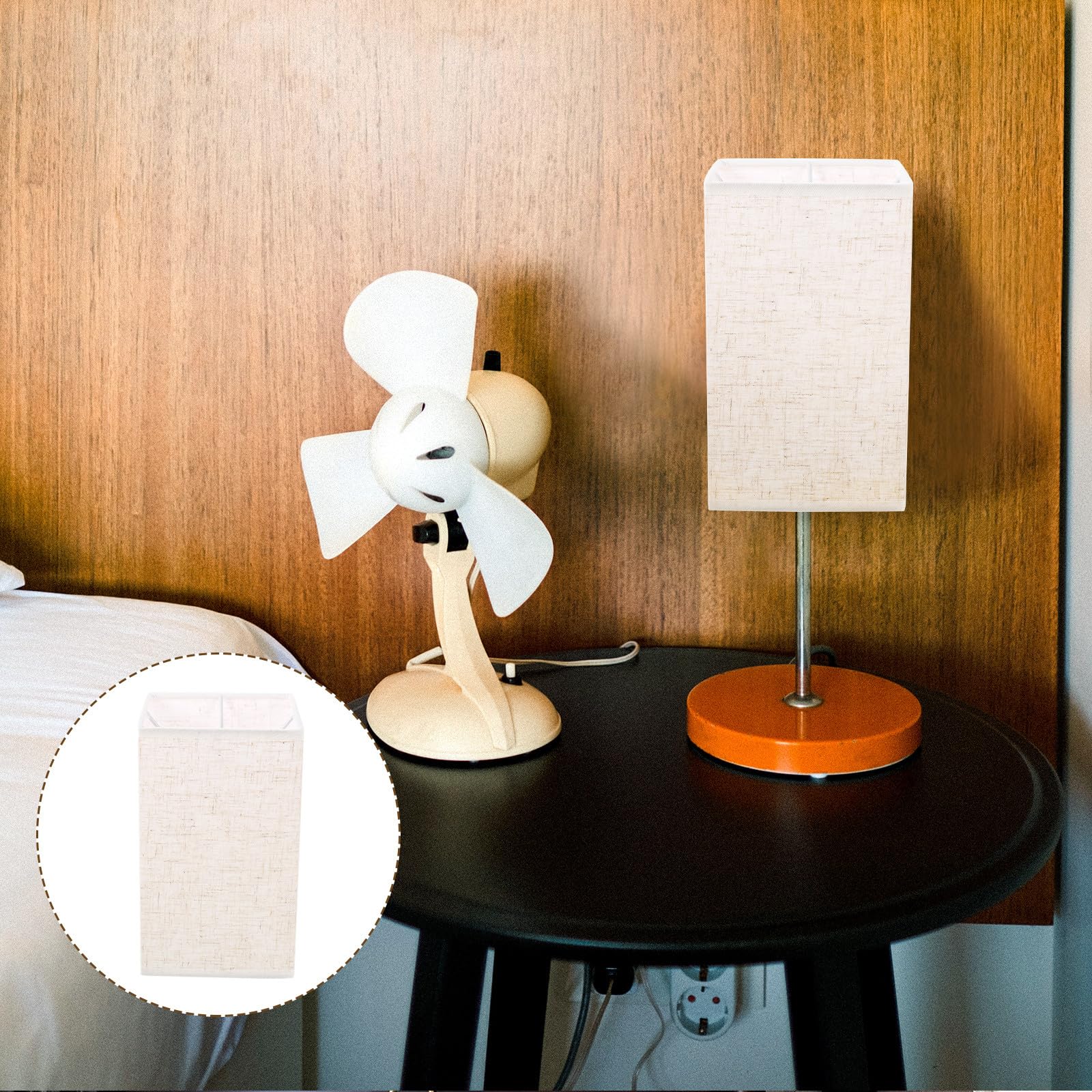 GLEAVI Pantalla de Lámpara de Pie y Pared E27 Pantalla de Lámpara de Tela de Lino Beige Cubierta de Luz Interior Colgantes Mesa Compatible Pequeñas Uso en Hogar y Oficina