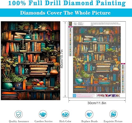 Miniatura 10 de Meothan Paquete de 6 kits de pintura de diamantes de paisaje lunar para adultos principiantes, pintura de taladro redondo completo 5D con puntos de