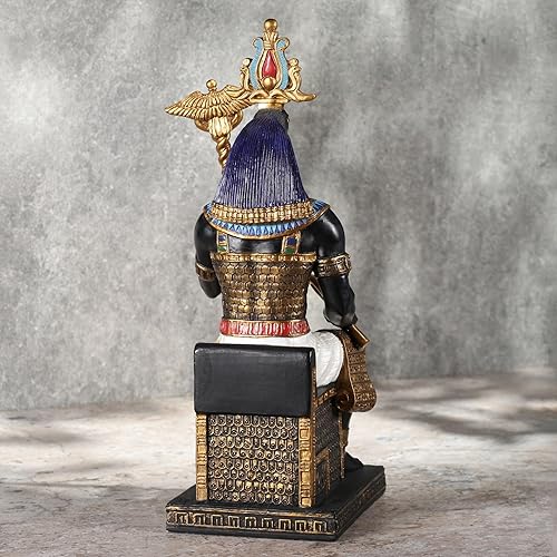 Miniatura 3 de Veronese Design 9 14 pulgadas Thoth Egipcio Dios de la Sabiduría Escultura de Resina Pintada a Mano Acabado Oro Negro