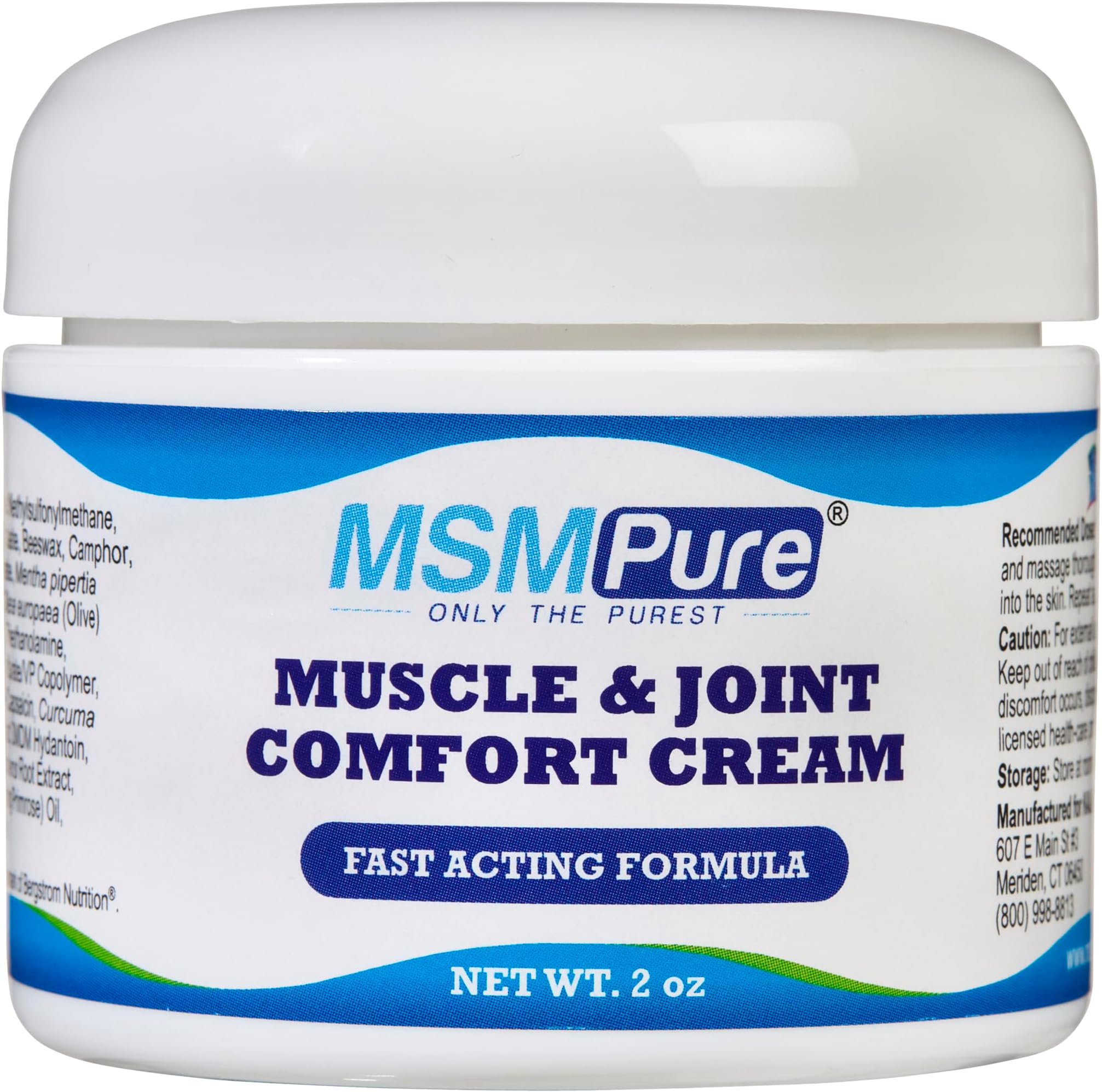 KALA HEALTH MSMPure Maximum Strength MSM Cream – 2 oz, Fast-Absorbing, Non-Staining Formula for Comfort & Flexibility – US-Made MSM