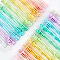 Vista 3 de INSCRAFT Varita de burbujas, paquete de 90 varitas de burbujas pastel a granel de 15 colores para Halloween, juguetes de verano, boda, uso