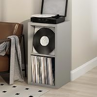 Furinno CUBICLE Mobile per Giradischi con Raccoglitore per Vinili