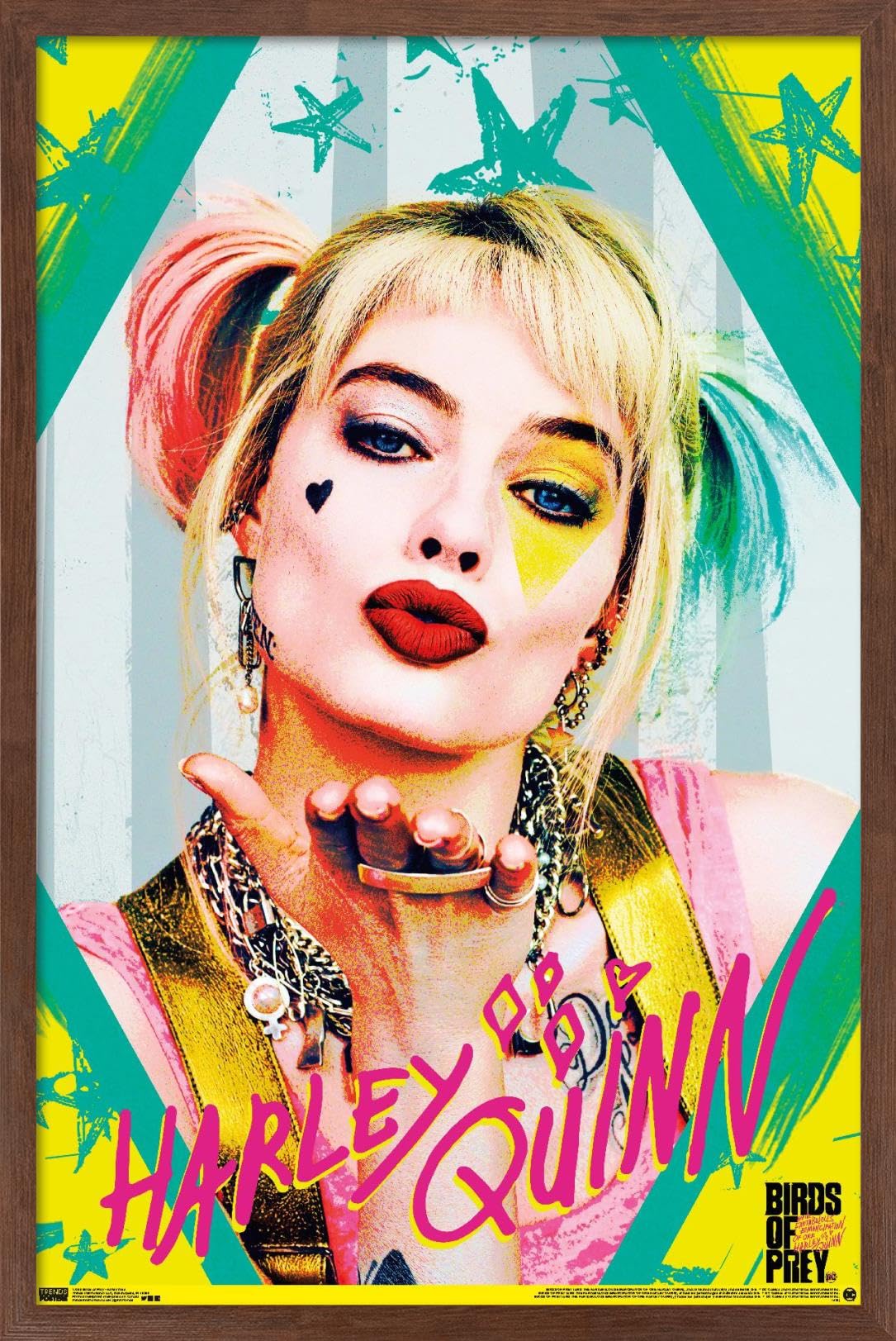 Poster DC Comics Birds of Prey Harley Quinn décoration murale cadre acajou