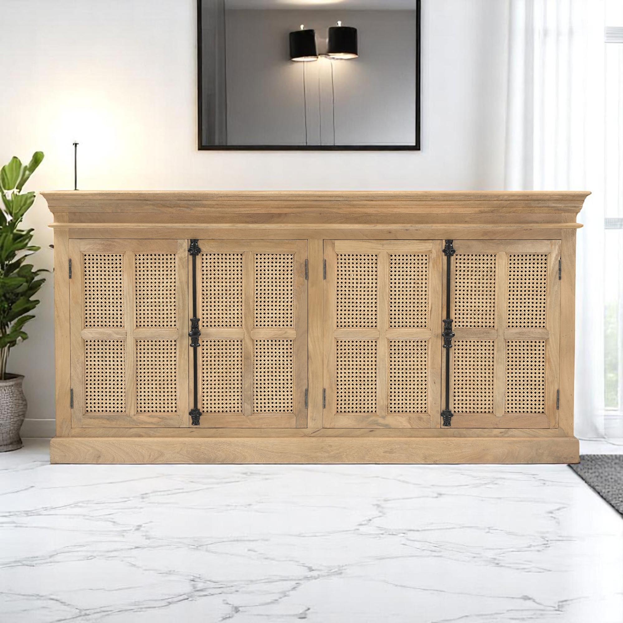 The Attic Oregon Sideboard with Cane, Multipurpose Cabinet for