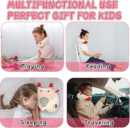 Miniatura 4 de Zcstioxl Linda almohada de viaje para niños, almohadas de cuello de avión para viajes, almohada de vuelo de animales, almohada de viaje de espuma