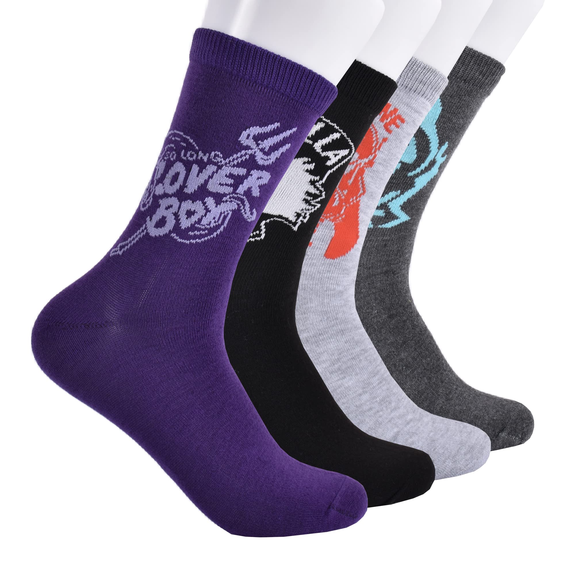 DisneyWomen's 4-Pack Crew Socks, Purple, 9/11