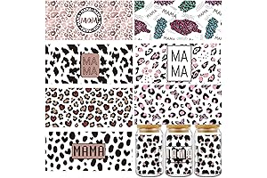 Leopard UV DTF Cup Wraps - Personalized Cups for Mom