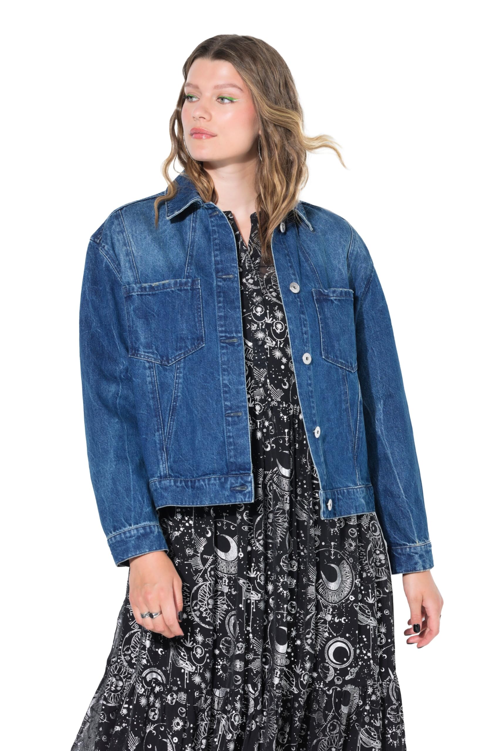 Studio Untold Damen große Größen Übergrößen Plus Size Jeansjacke, Oversized 844040
