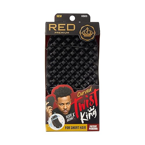 Red by Kiss Bow Wow X Twist King Luxury Twist Styler lavable, duradero, sin migas, cepillo giratorio para rizos afro (curvado y denso)