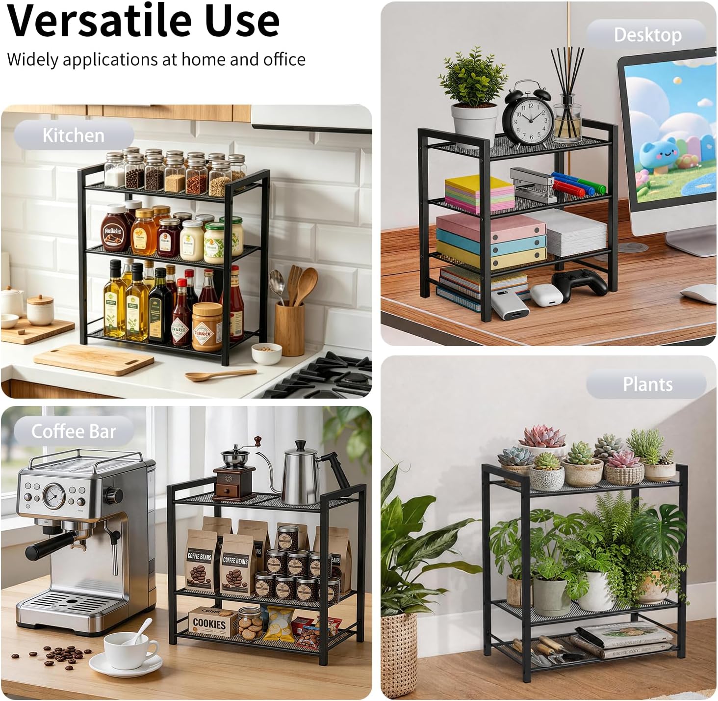 Monitor Riser with Office Desk Organizer and Accessories
