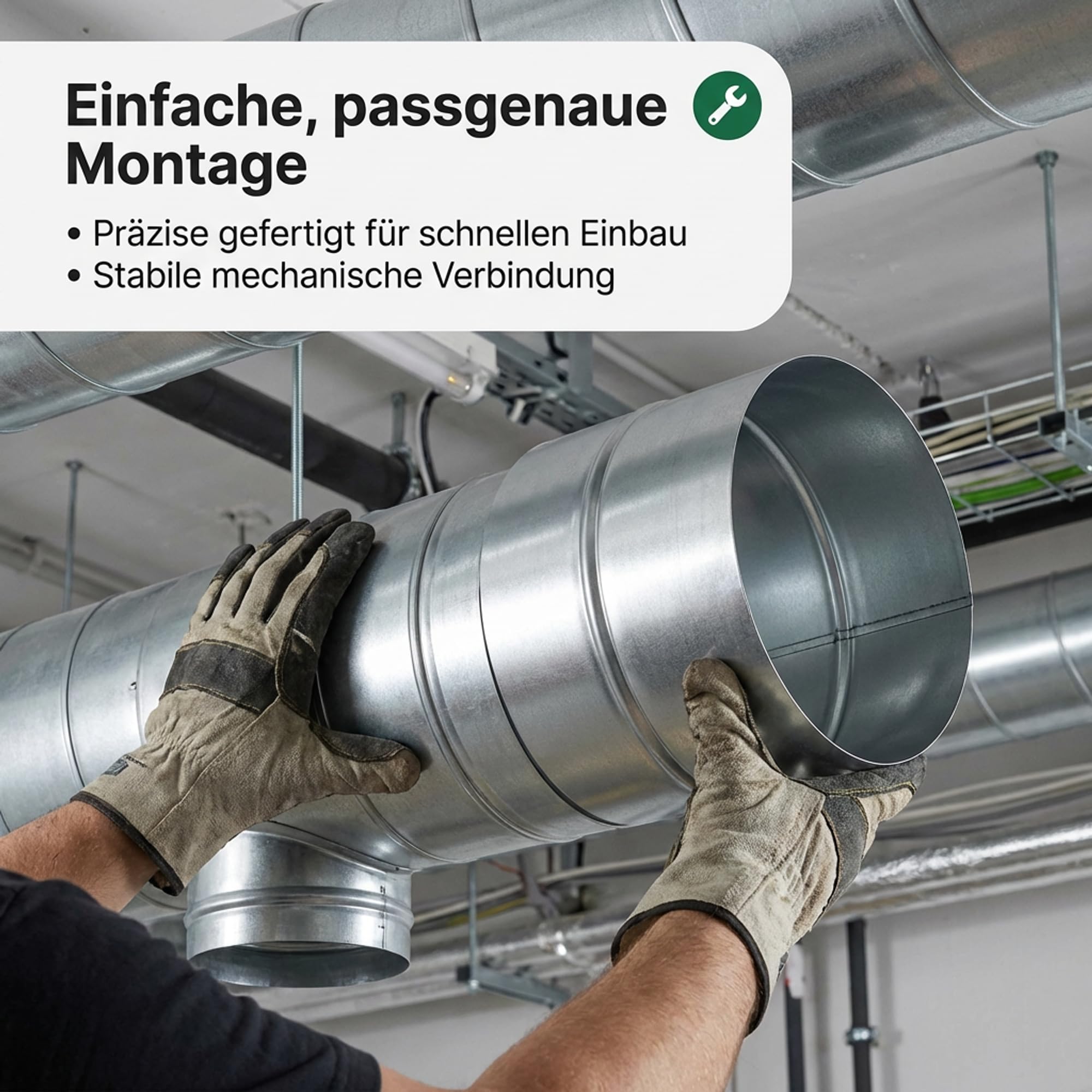 Easy Act Muffe Für Lüftungsformteile – 200 Mm Durchmesser, Verzinkt, Für Bögen, Abzweige & Reduzierungen – Nicht Für Wickelfalzrohre Geeignet