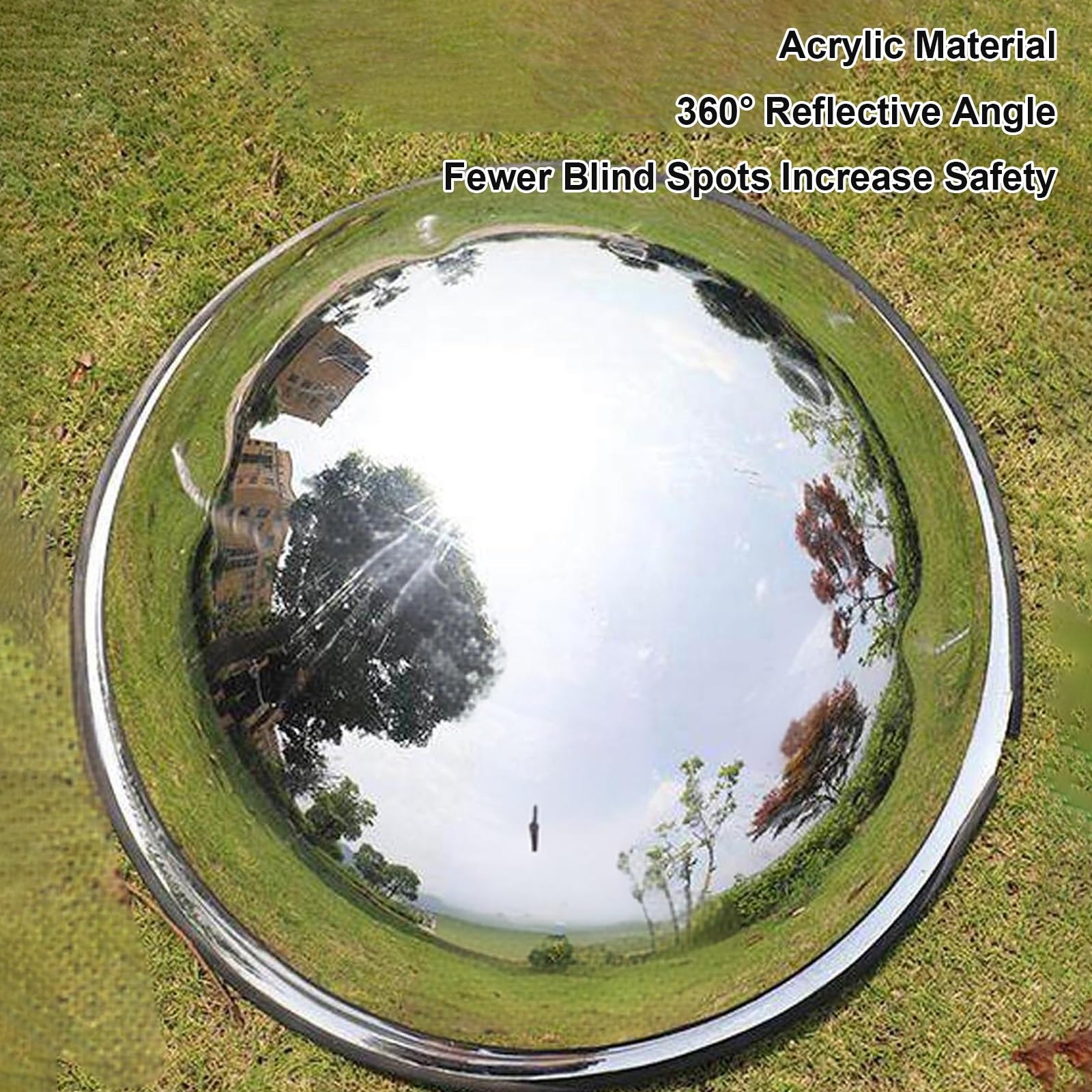Specchio Stradale Convesso in Acrilico, Specchio di Sicurezza per Angoli Ciechi, Specchio Parabolico con Visibilità a 360° per Negozi, Magazzini/Corridoi Esterni