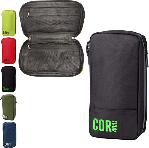 COR Surf Neceser de viaje compacto para colgar kit de Dopp prémium para hombres y mujeres para viajes impermeable con 4 compartimentos separados y