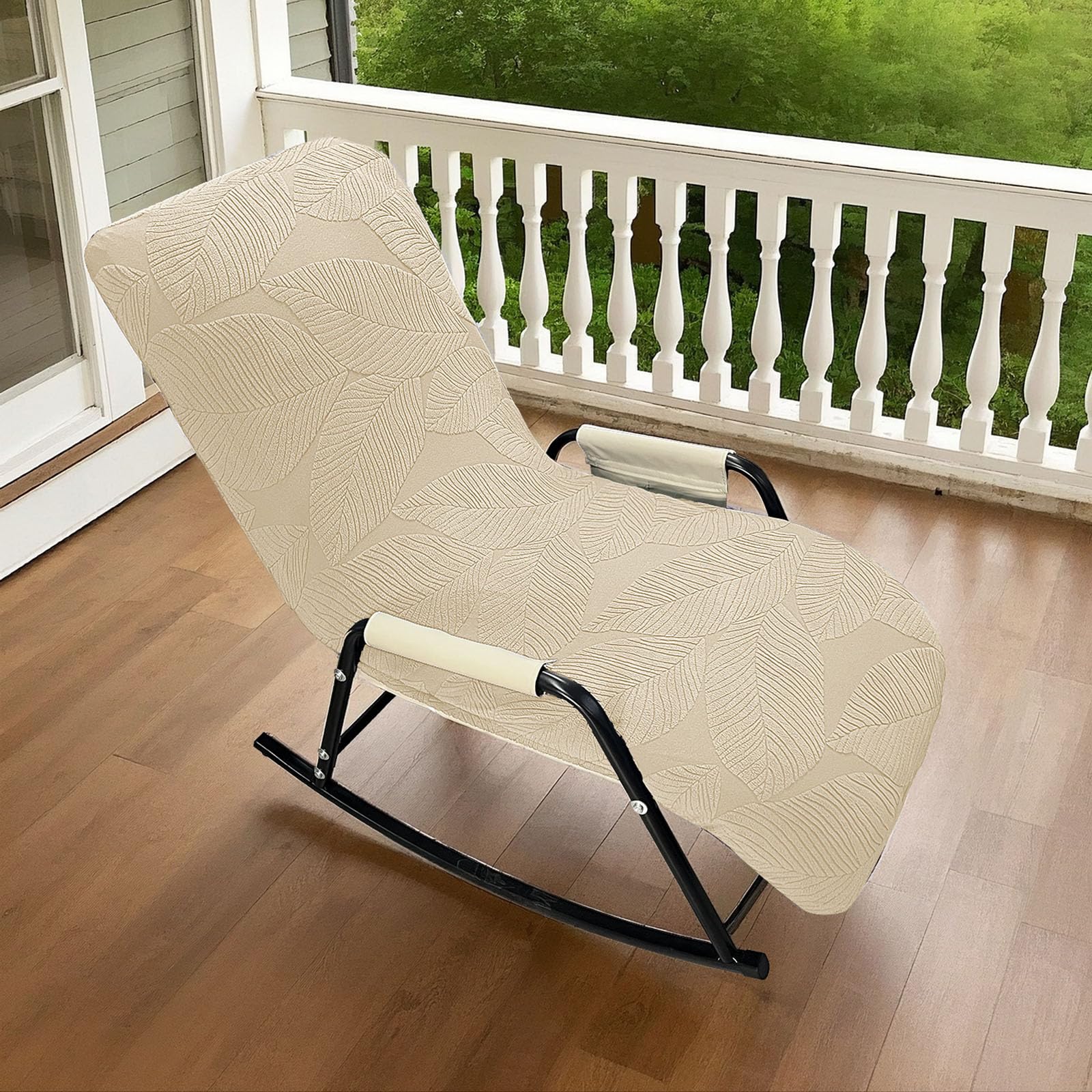 Funda para Mecedora de Exterior con Respaldo Alto Funda Sólida para Cojín de Tumbona para Muebles de Exterior Patio y Silla Funda Cubre Sillón