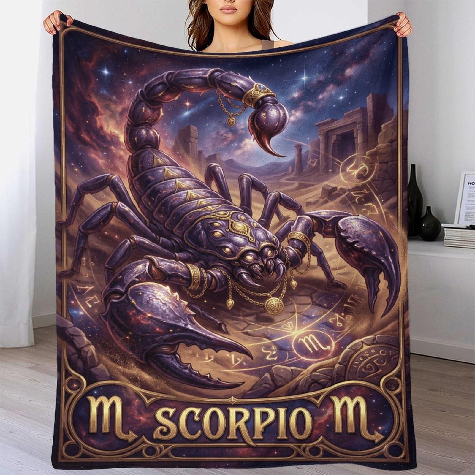 H3B8U2Y5 Scorpio Zodiac for for Flannel Throw Blanket, Car Travel Couch