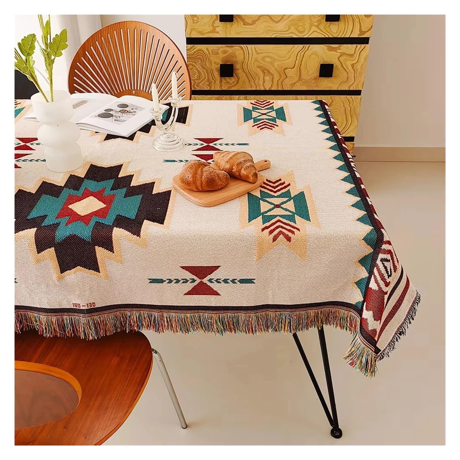 Przenośna mata piknikowa kempingowa, miękki koc outdoorowy do wędrówek, grilla, geometryczny design, wodoodporna, kompaktowa, idealna na podróż, 130 x 180 cm