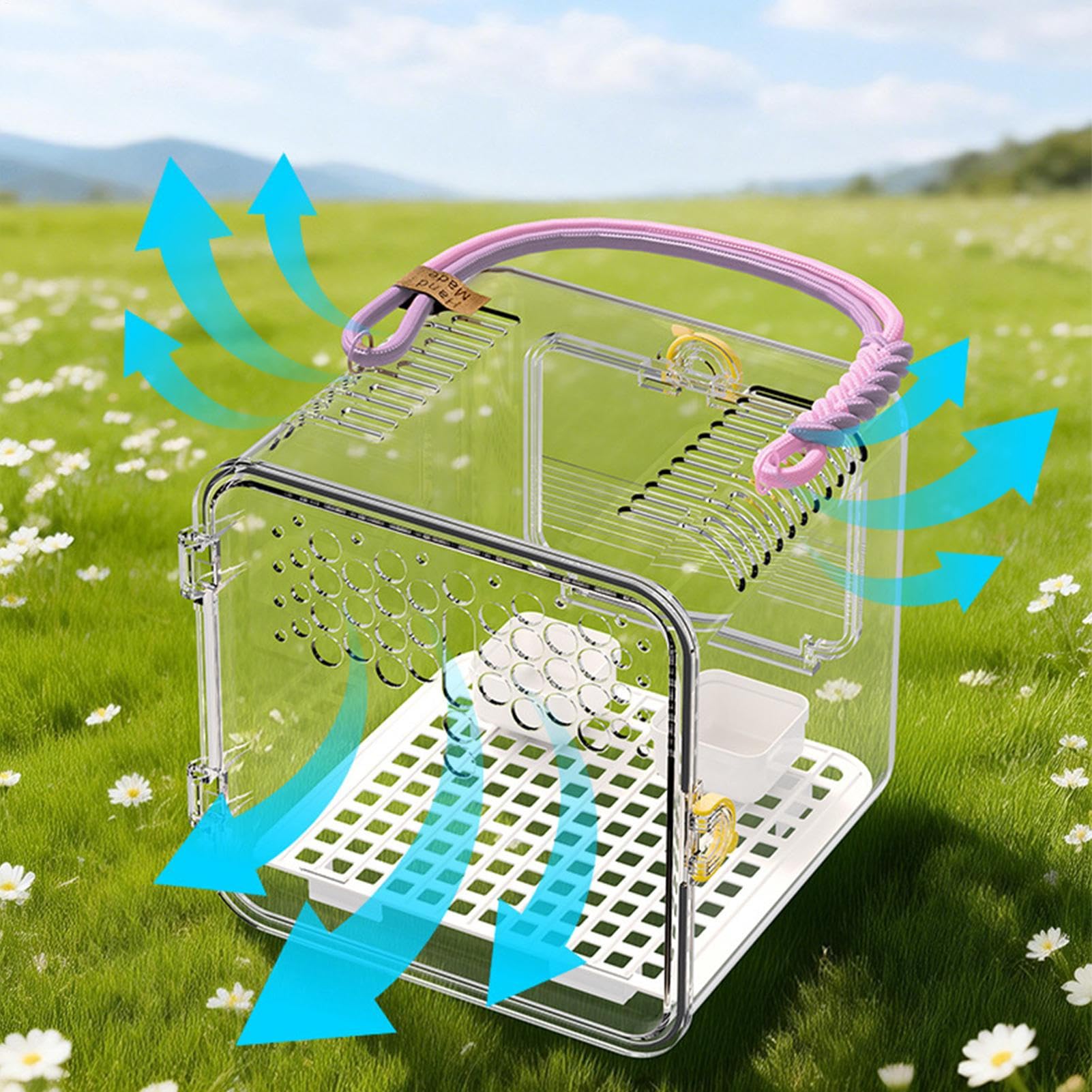 Vogel Transportbox Reisekäfig - käfig Mit Trinkflasche Und Futternapf | Sichtbarer Kleinvogeltransporter - Für Draussen Sittiche Kanarienvögel Nymphensittiche Unzertrennliche