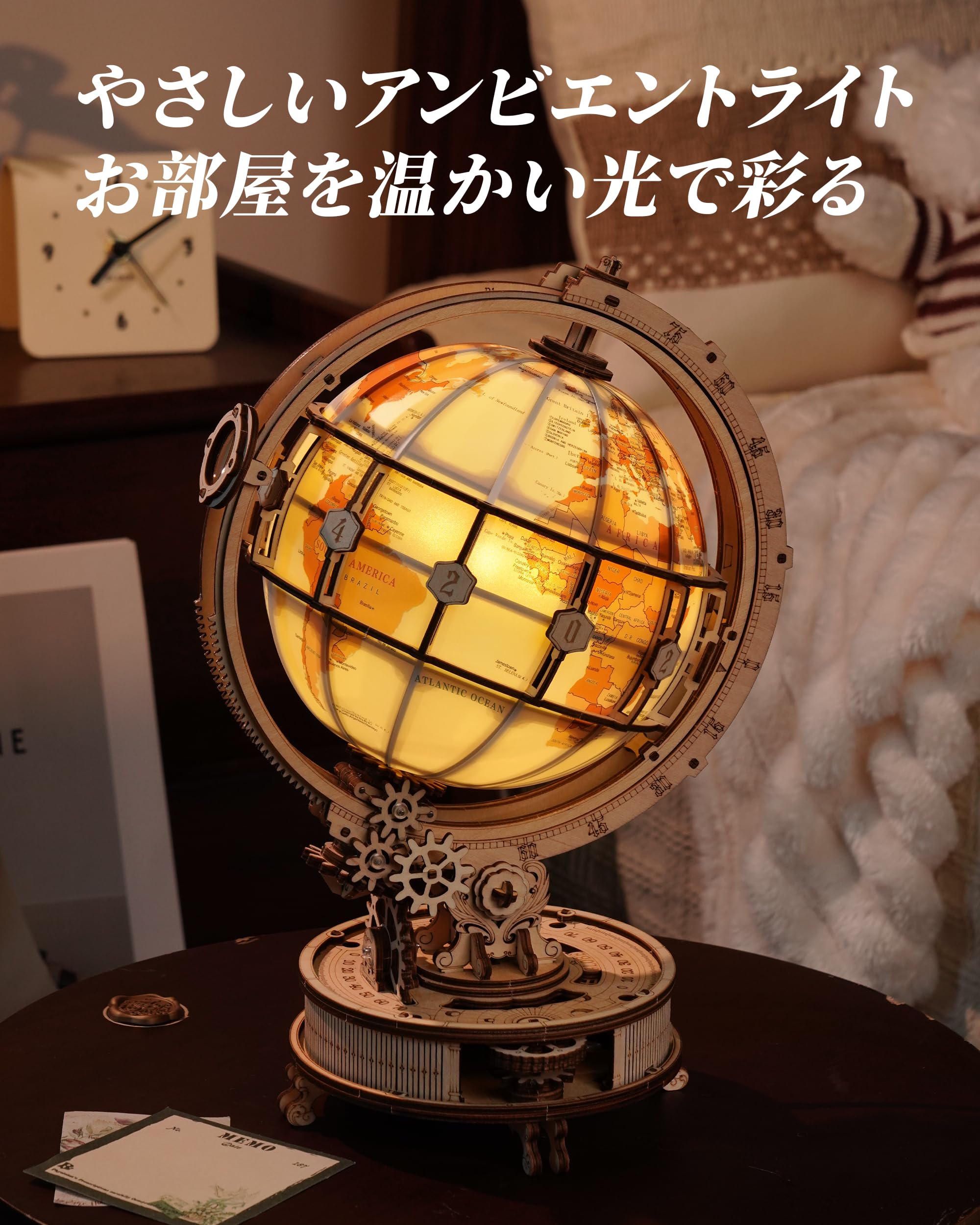 Amazon | ROBOTIME 立体パズル 木製 3D ウッドパズル 電動式 可動式