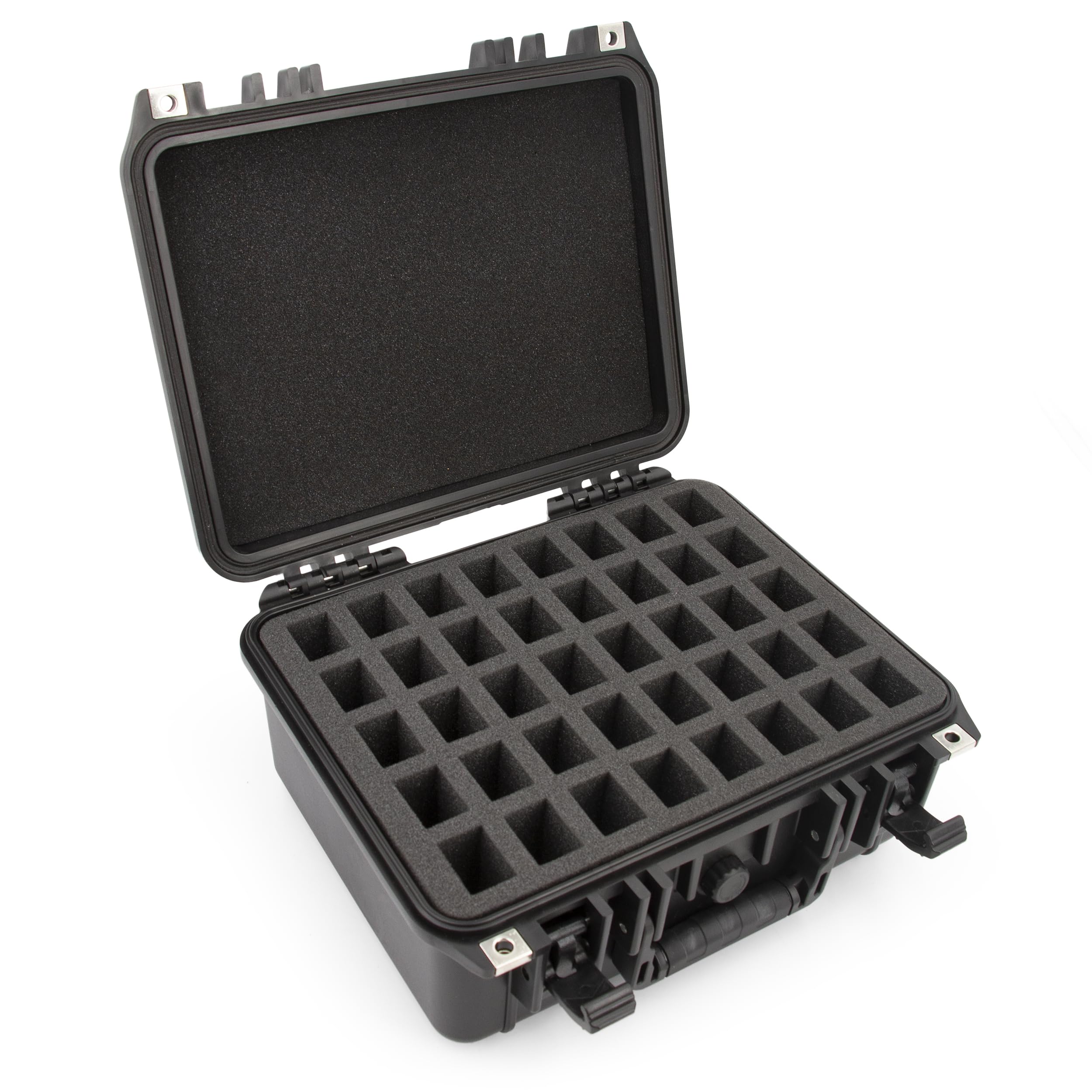 CASEMATIX Large Harmonica Case for Multiple Harmonicas Compatible with Up to 40 Hohner, Fender and Other Harmonicas up to 5 inches - Includes Waterproof Carrying Case Only