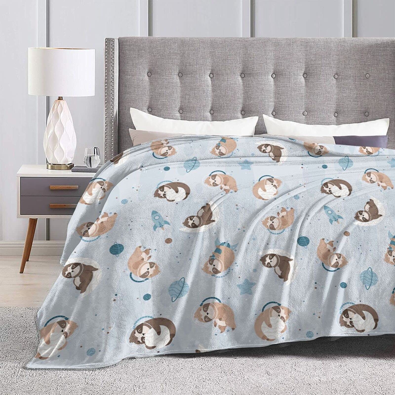 Coperta con bradipo in pile con bradipo, regalo per ragazze