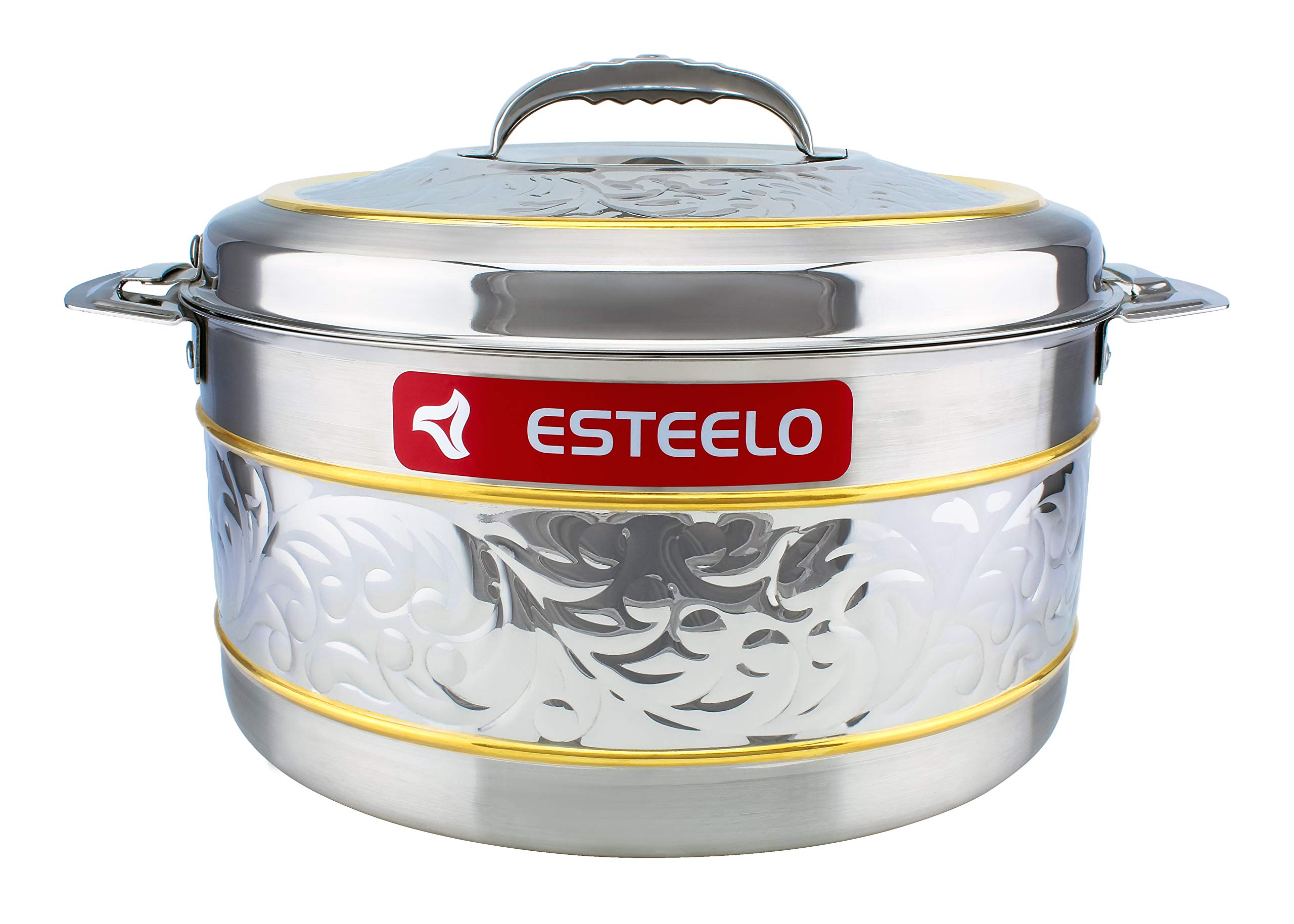 EsteeloSTAINLESS STEEL CASSEROLE 8000ML HS- 53143, SILVER