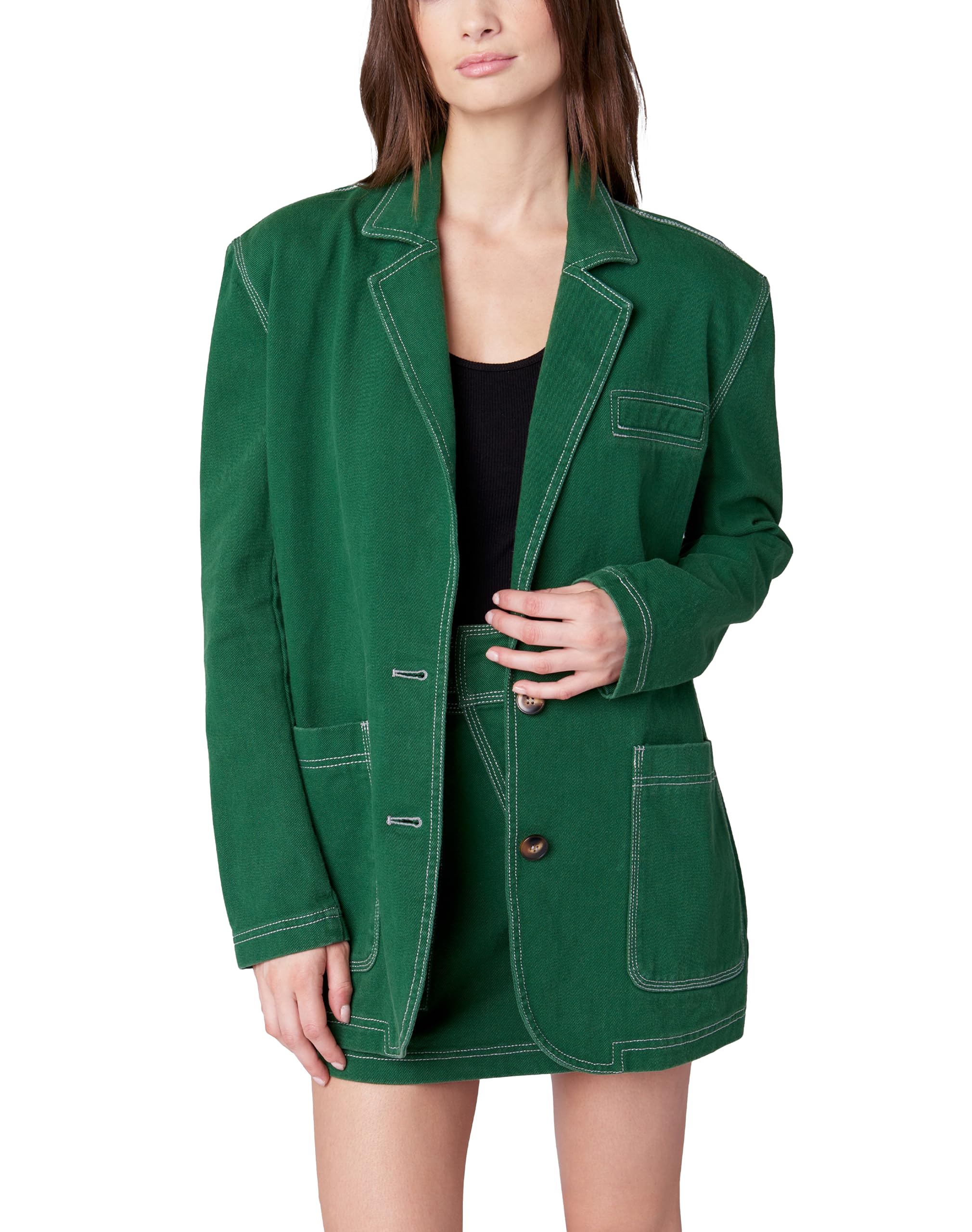 BLANKNYC Womens Oversized Twill Blazer