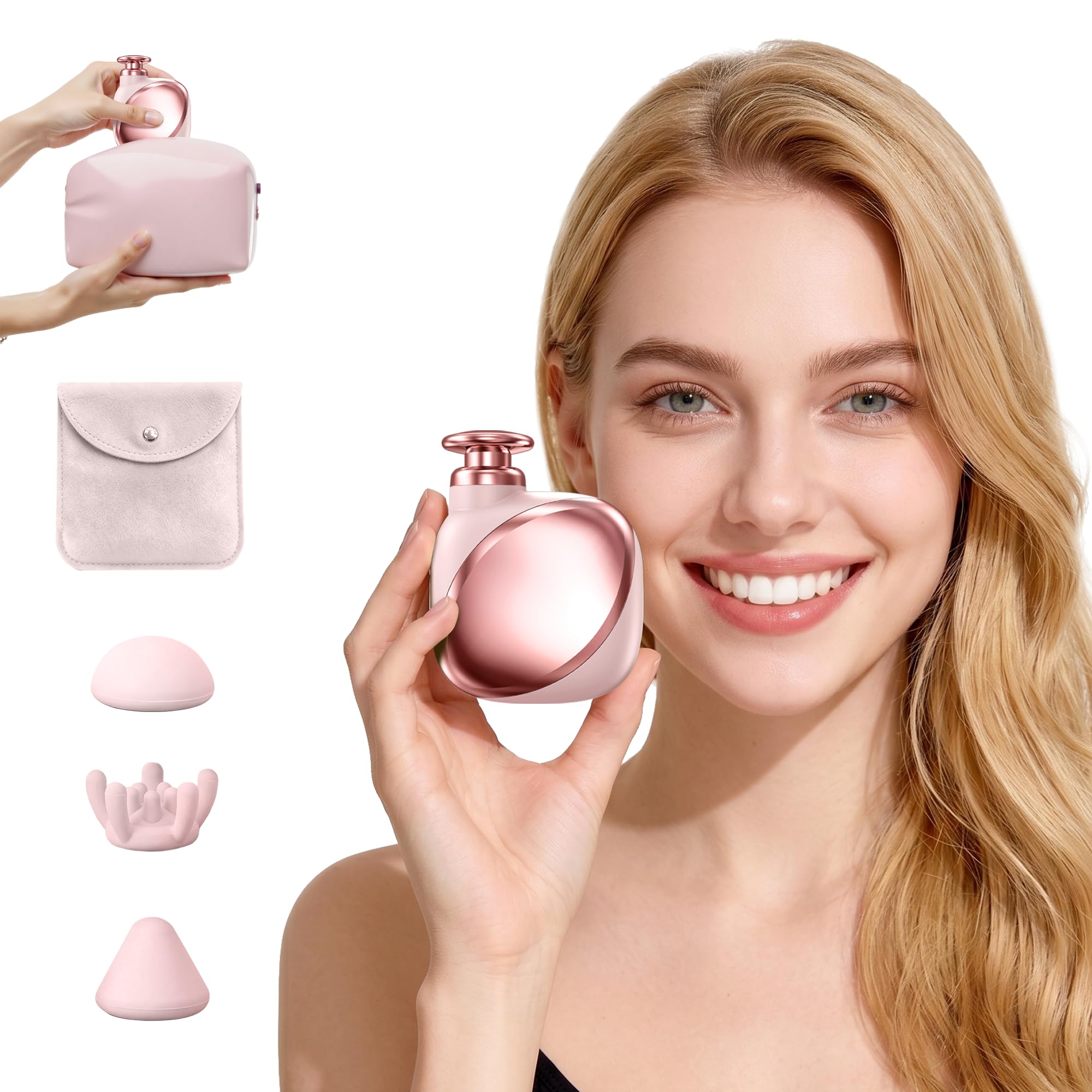 Mini-Massagepistole für Damen : 169g Ultraleicht,Geringe Vibrationen,Extrem Leise Tiefengewebe Percussion Massagegerät - Tragbares Handmassagegerät für Outdoor-Aktivitäten, Reisen, Büro und Frauen