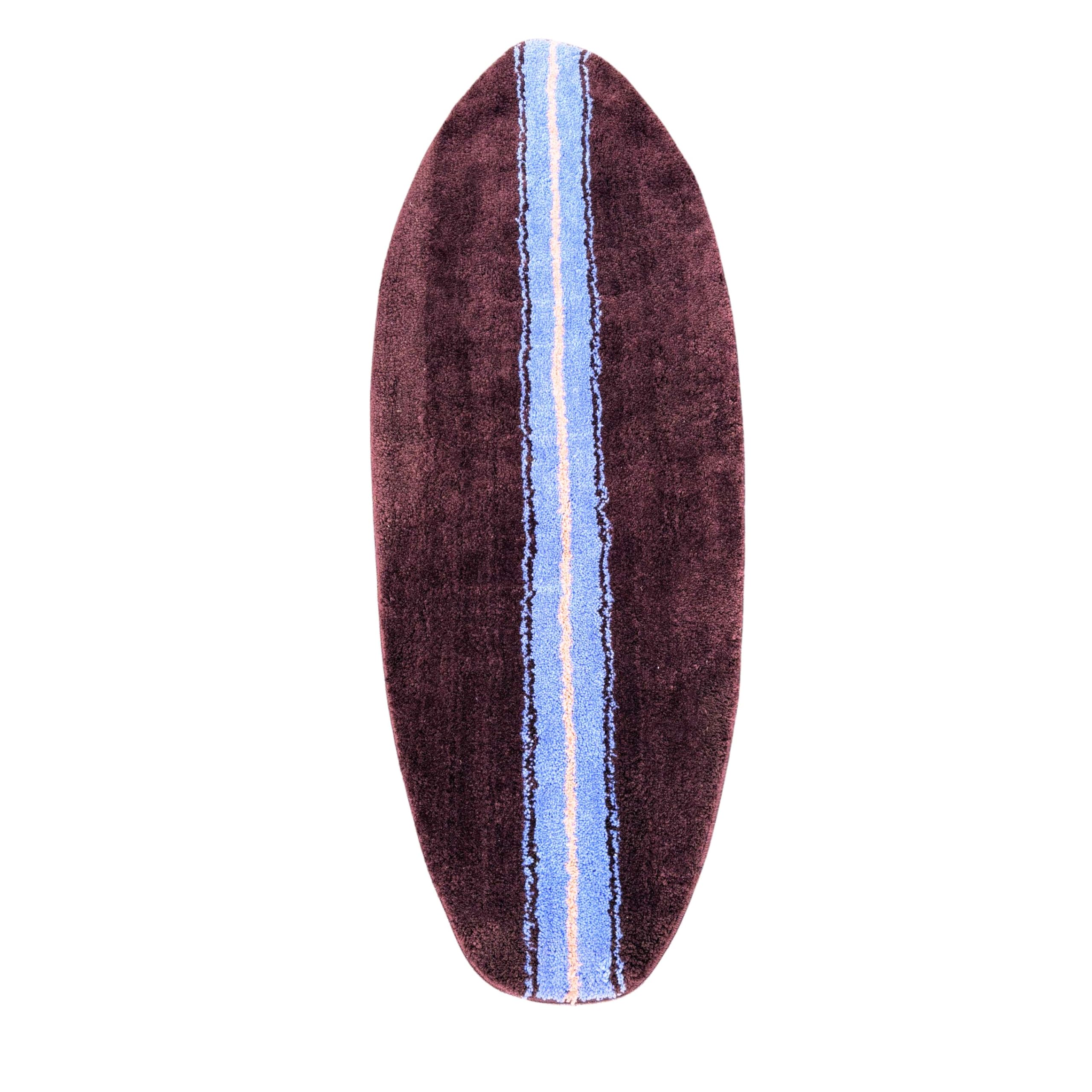 Brown and Blue Surfboard Shaped Rug Machine Washable mat New 60"