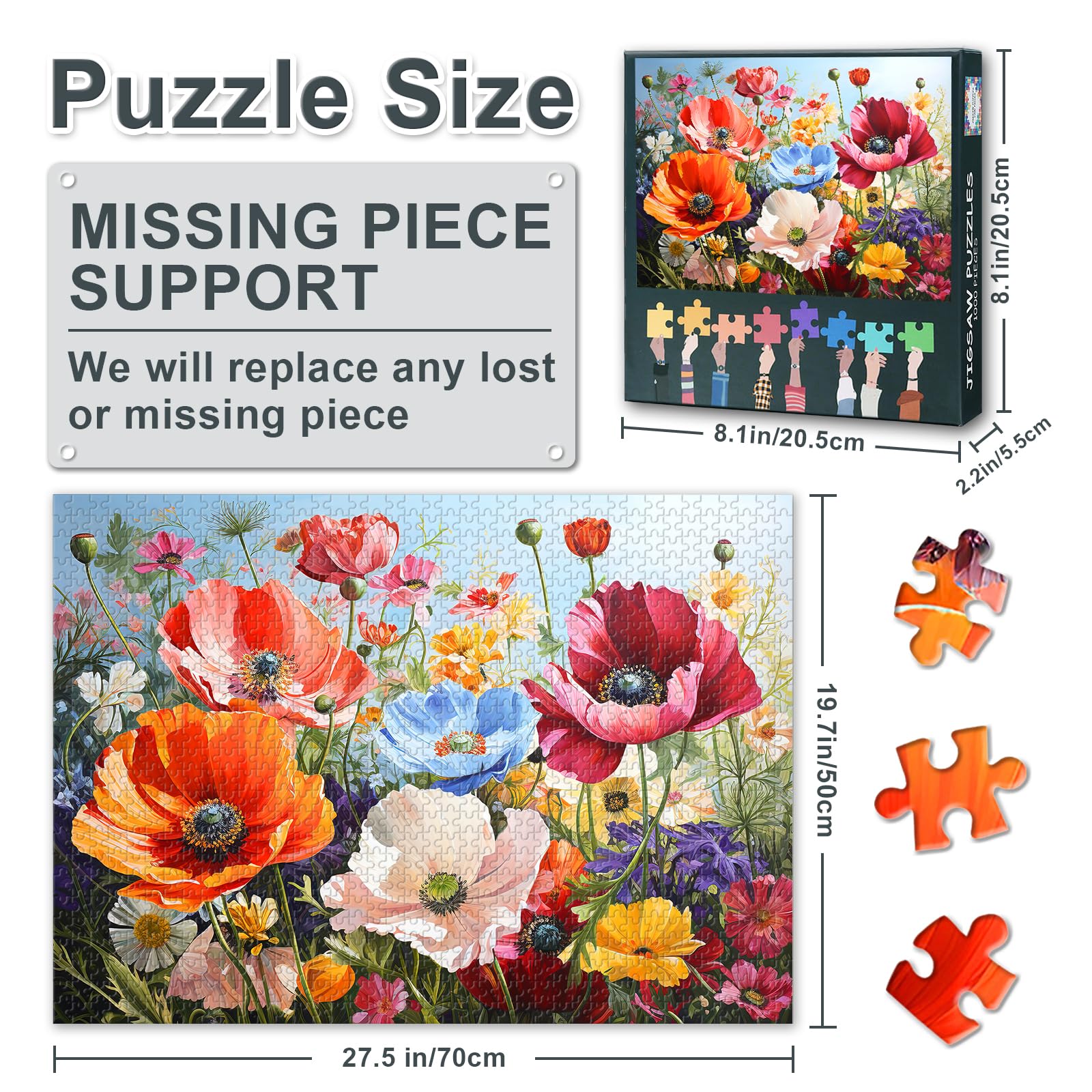 Vintage Art Jigsaw Puzzles UK, Oil Painting Style Floral Bouquet, 50x70cm Collectors Edition Puzzle - Image 3
