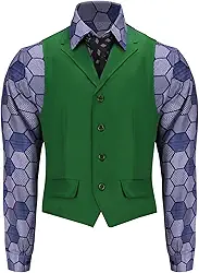 Conjunto de fantasia de coringa para adultos, colete e gravata, cavaleiro, palhaço, Halloween, cosplay, adereços para vestir
