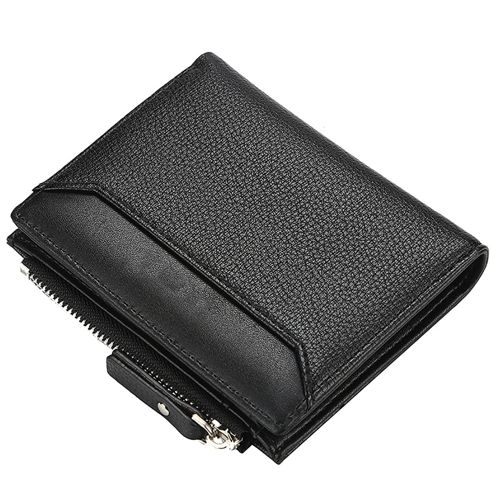 Portafogli da uomo con chiusura a scatto,Portafogli(Black)