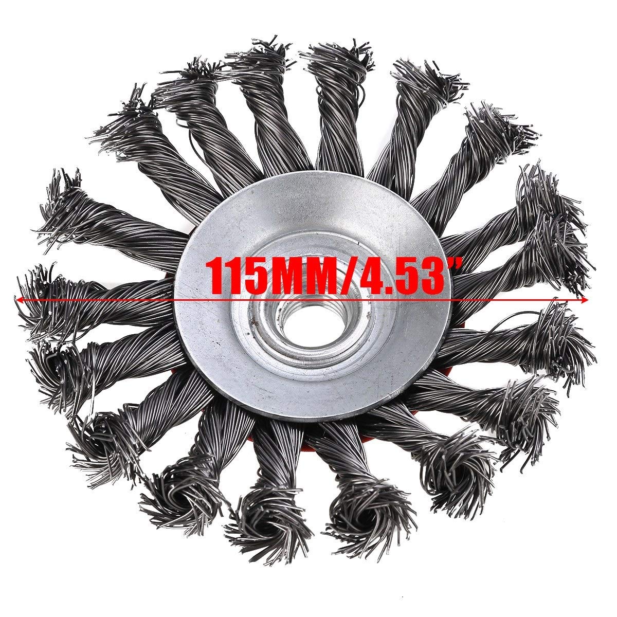 Szczotka tarczowa Szczotka tarczowa z drutu nylonowego 3 szt. Obrotowe mocne metale Twist Węzeł Drut tarczowy Zestaw szczotek kubkowych 115 mm Szlifierka kątowa Narzędzia ścierne Narzędzie d