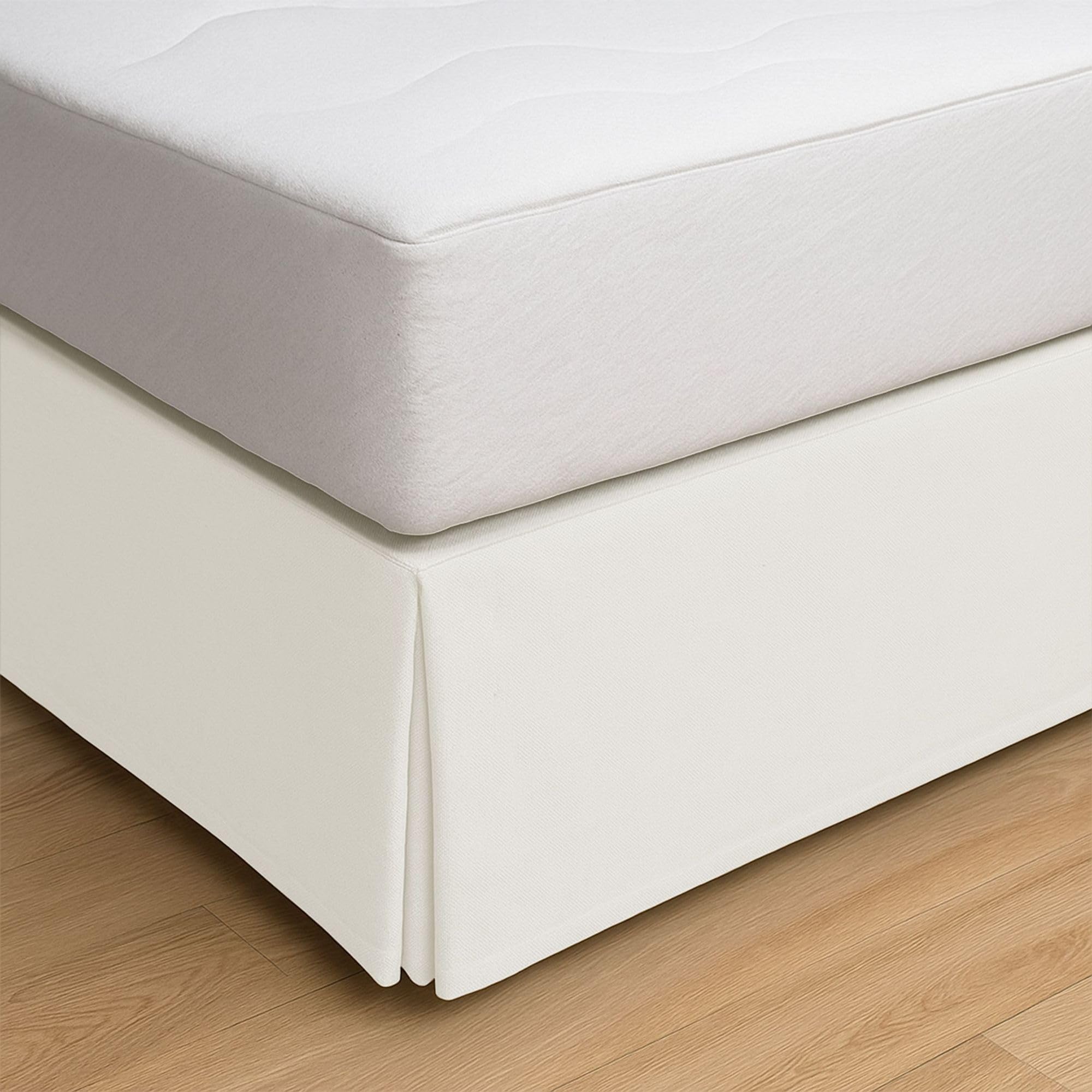 ECOMMERC3 Bettüberwurf für 90 cm breite Betten, Bettgröße 90 x 190/200 cm, weiß, rutschfest, atmungsaktiv, 100% Made in Spain