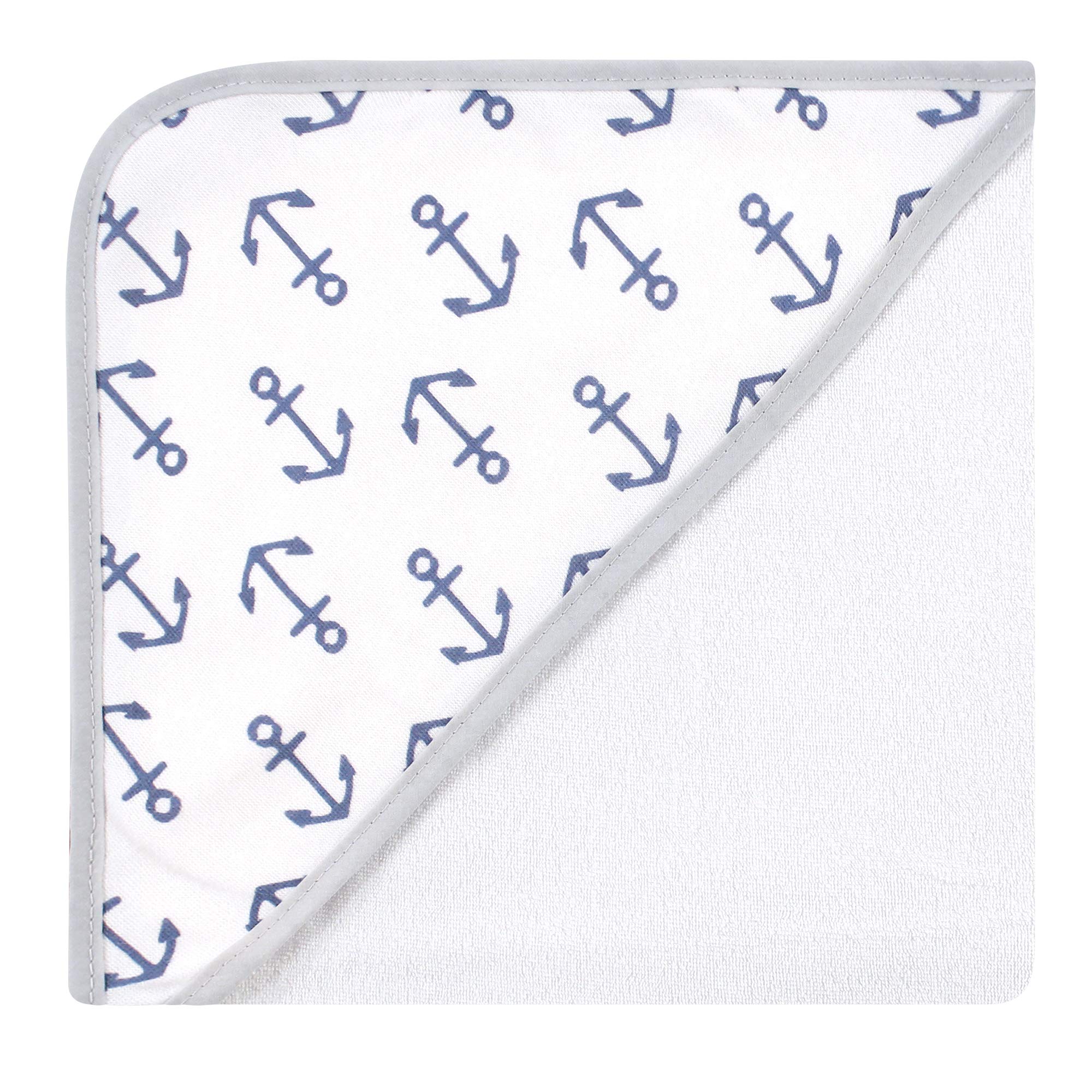 Hudson Baby Unisex Baby Cotton Rich Hooded Towels, Sailor Elephant, One Size
