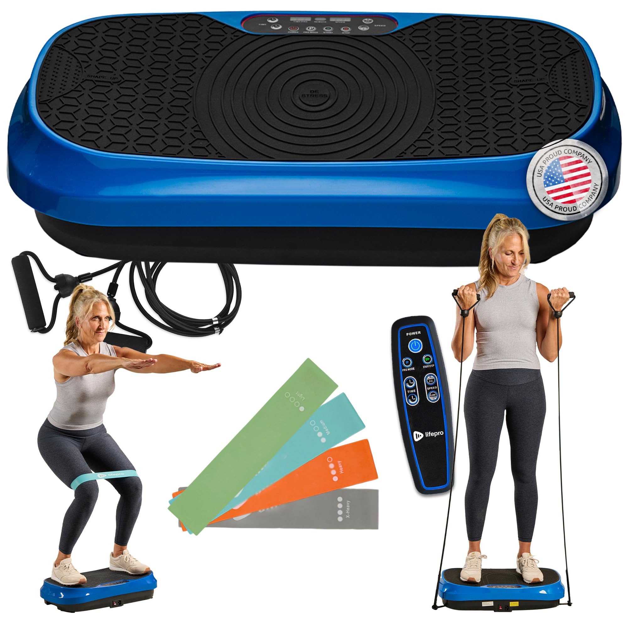 Lifepro Waver Mini Vibration Plate for Lymphatic Drainage – Whole Body Vibrating Platform Exercise Machine for Muscle Toning & Recovery with Remote & Resistance Bands, Max Load 260 lbLifepro Waver Mini Vibration Plate for Lymphatic Drain…