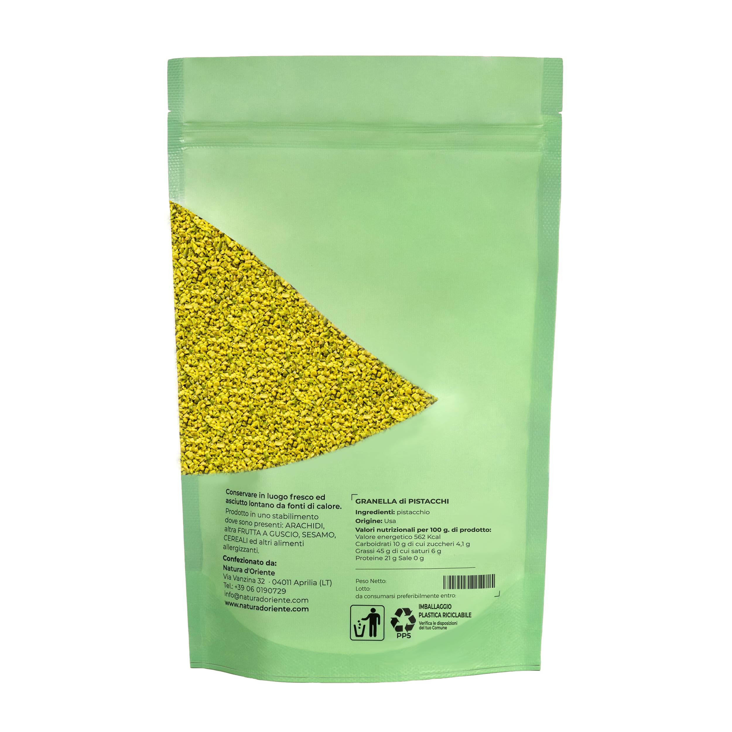 NATURA D'ORIENTE Granella di Pistacchio 1 kg per Dolci e Gelati