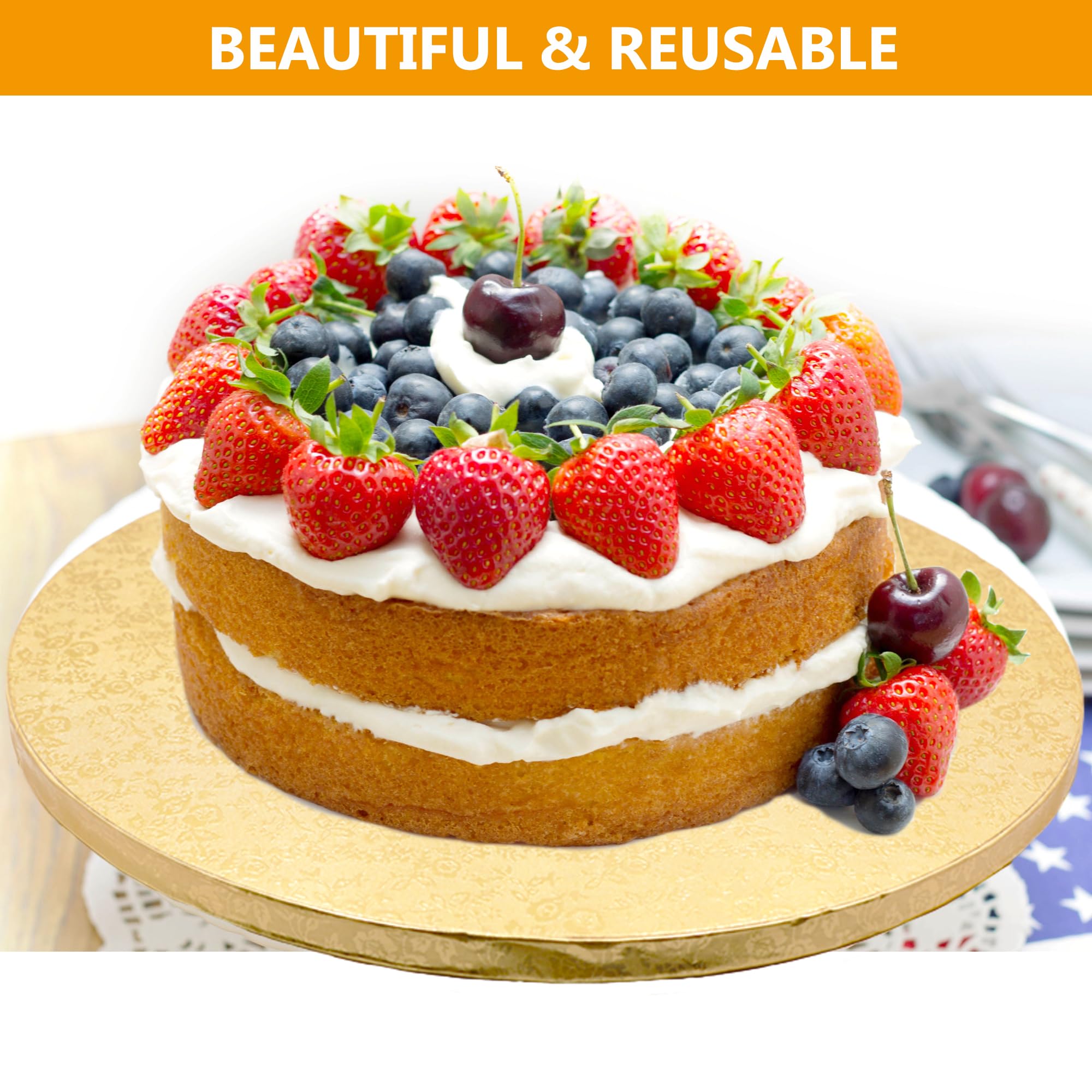 Lot De 5 Plateaux à Gâteau Ronds 30 Cm Argentés 12 Mm – Cake Board Robuste Et Réutilisable Pour Mariage & Anniversaire
