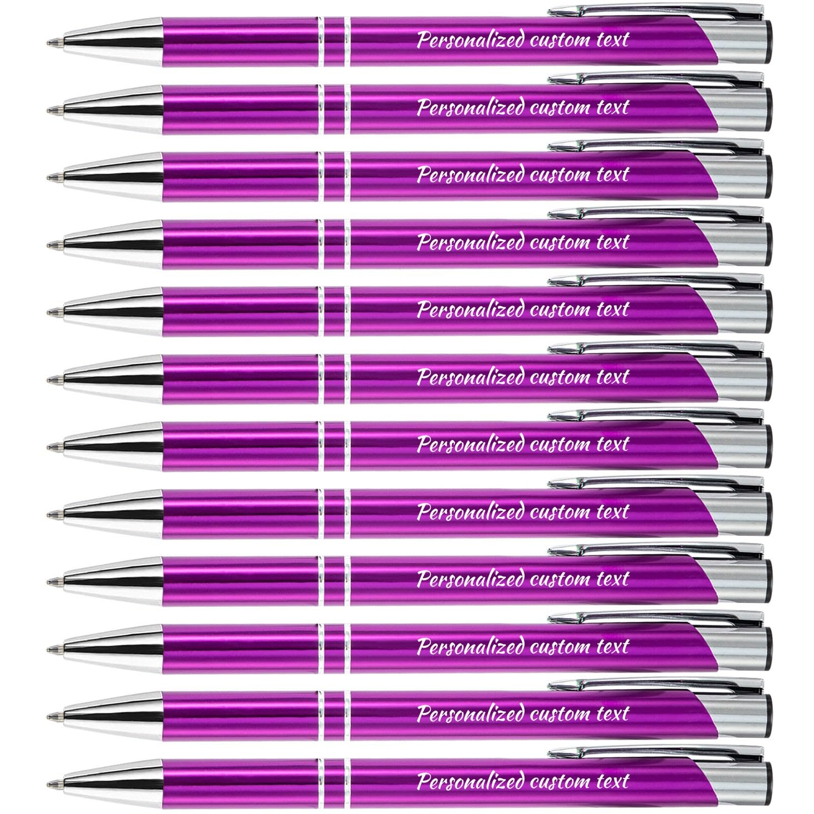 KOLOWKO Personalized ballpoint pen with name or greeting, customized pen, 0.5mm black ink, suitable for men women office school business promotion wedding ballpoint pen gift