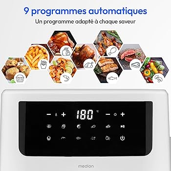 Four à Vapeur Et Air Chaud MEDION - 2150W, 20L, 40 Programmes Automatiques - Réservoir D'Eau, Écran LED - Autoportant