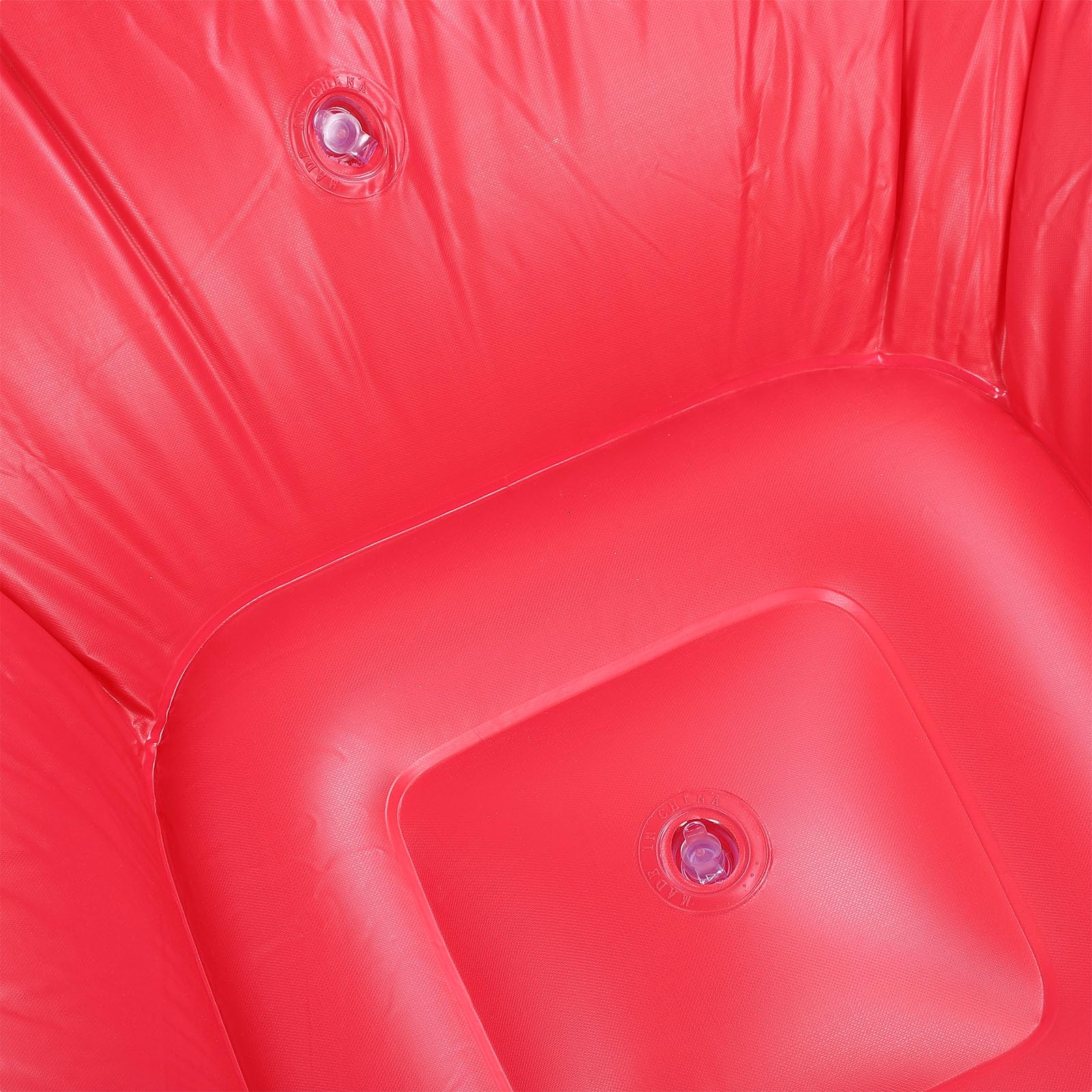 Inflatable Lounge Chair Eco-Friendly PVC Foldable Lightweight Soft Flocking Comfortable Outdoor Indoor Convertible Couch/Sleeping Bed for Camping Picnic Home Use Red (80kg Capacity 75x75x45cm) - Image 3