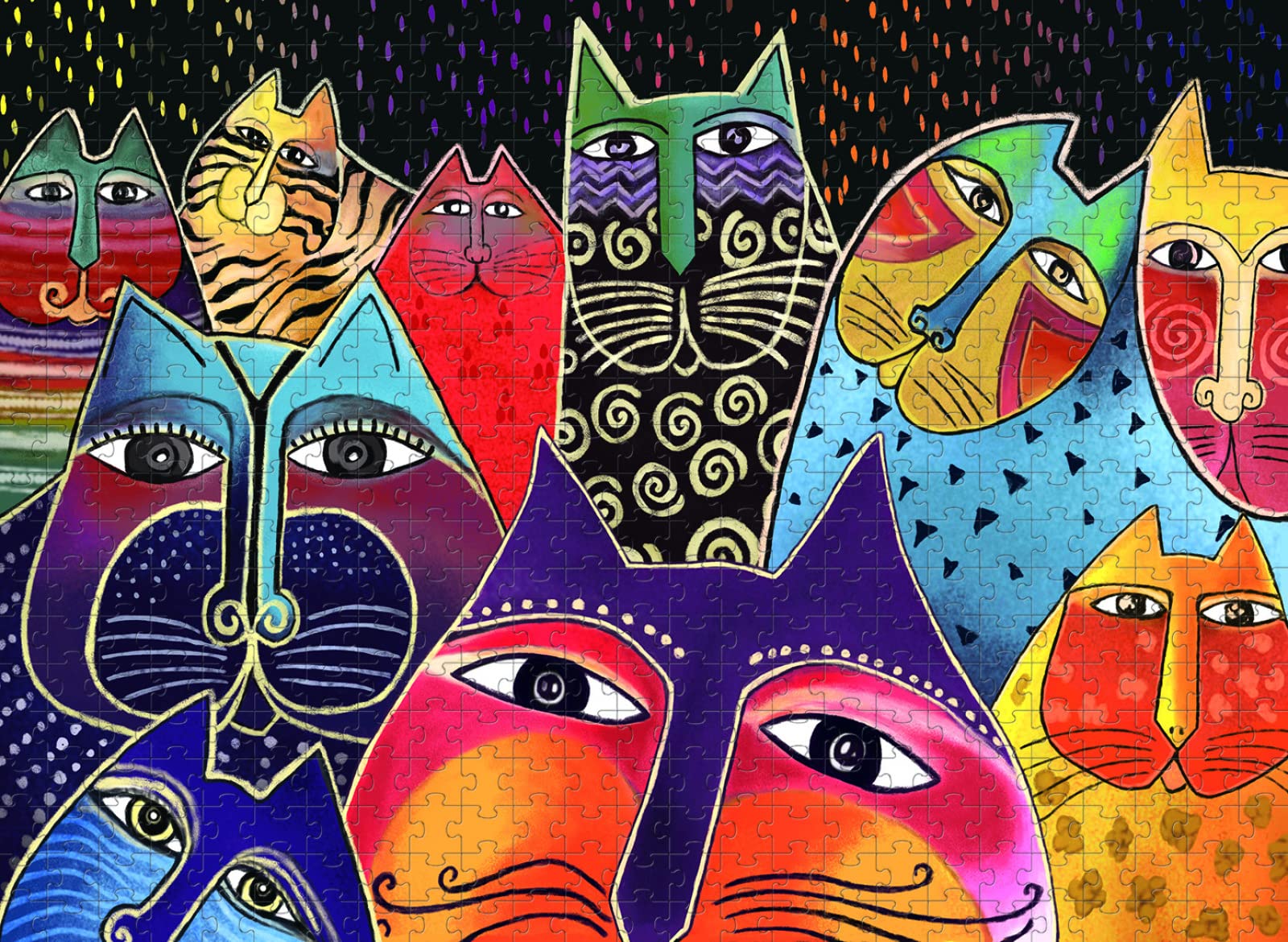 Puzzle Adulte 3000 Pièces Couleur Chat Amis Relaxant Puzzle Casse-tête