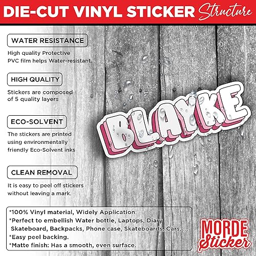 Miniatura 6 de Calcomanía personalizada con nombre, calcomanías personalizadas de colores de nombre, lindas calcomanías de vinilo troqueladas impermeables para