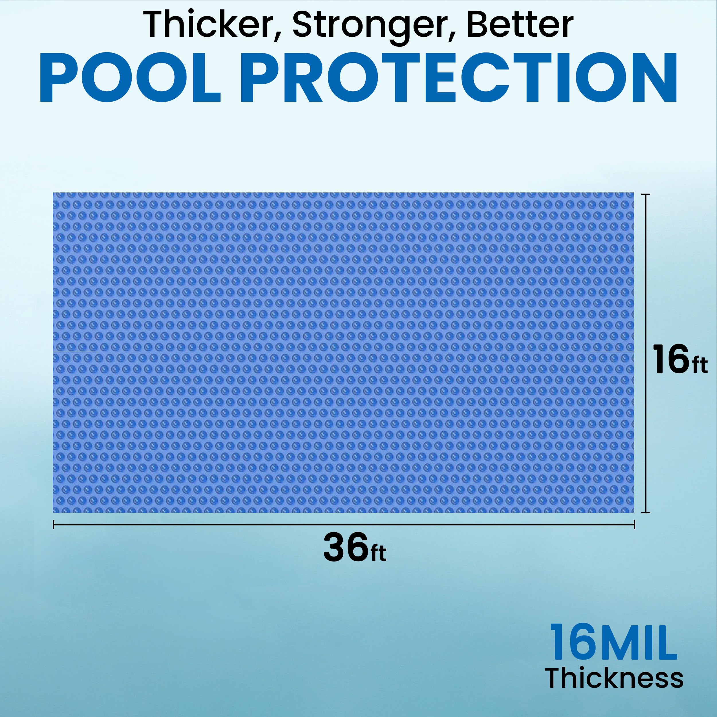 Amazon.com : Sun2Solar Solar Pool Cover 16 Mil | 16 x 36 Ft Blue