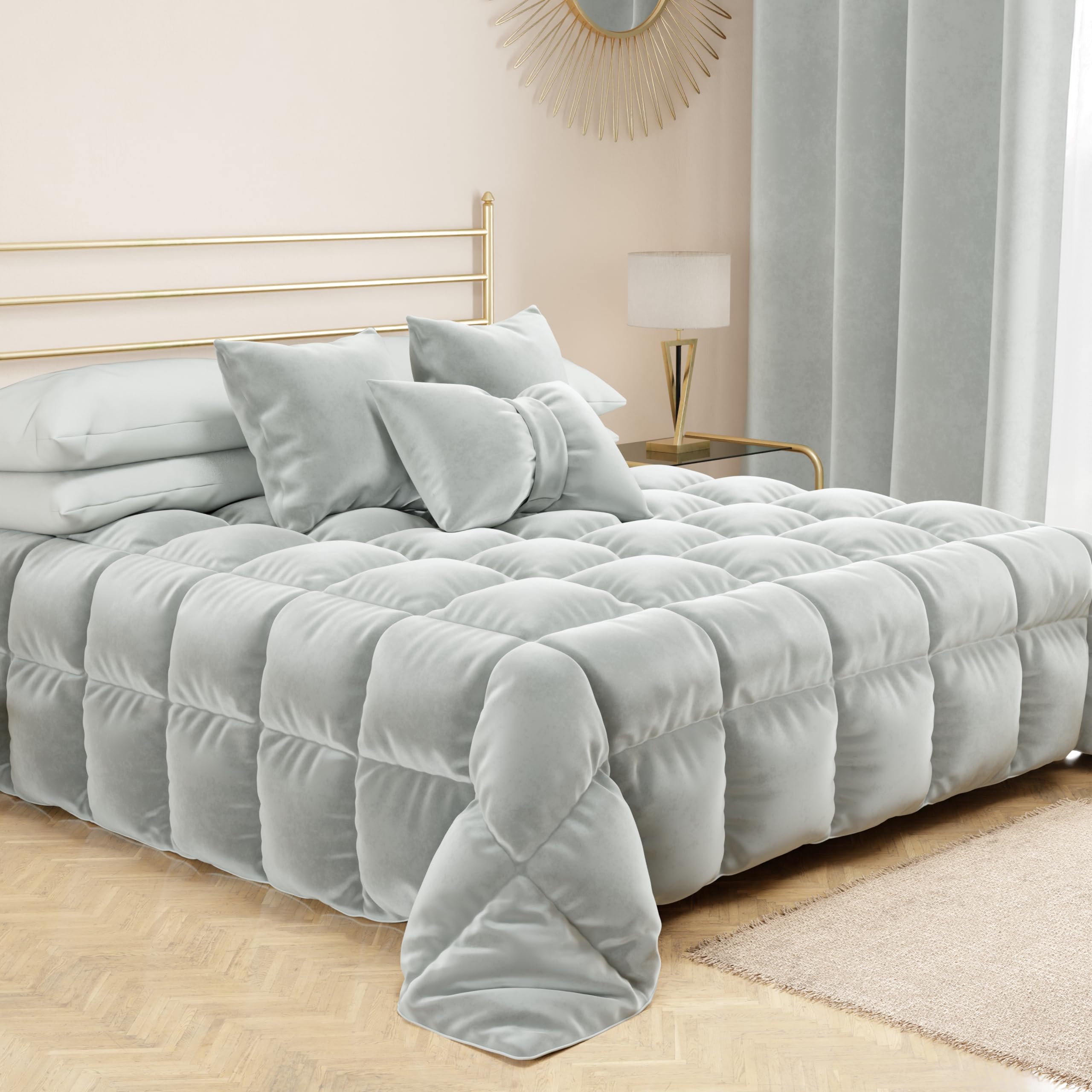 PETTI włoscy rzemieślnicy - aksamitna kołdra, zimowa kołdra, kołdra kwadratowa i połowa, miękka i ciepła aksamit, 100% Made in Italy