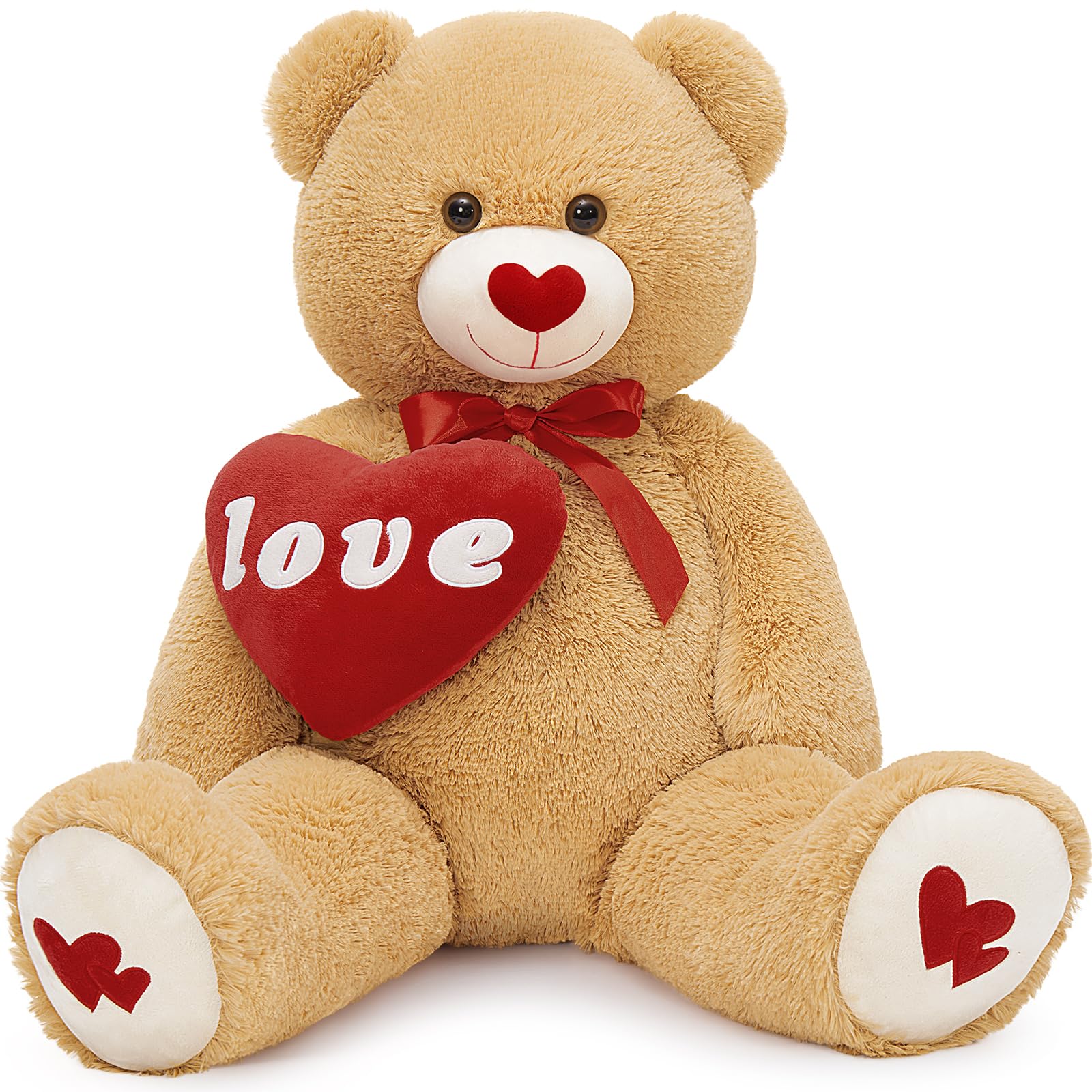 MorisMos 33inch Love Heart Red Giant Teddy Bear, I Love You Stuffed Animal Soft Large Bear Plush Gift Girlfriend Boyfriend
