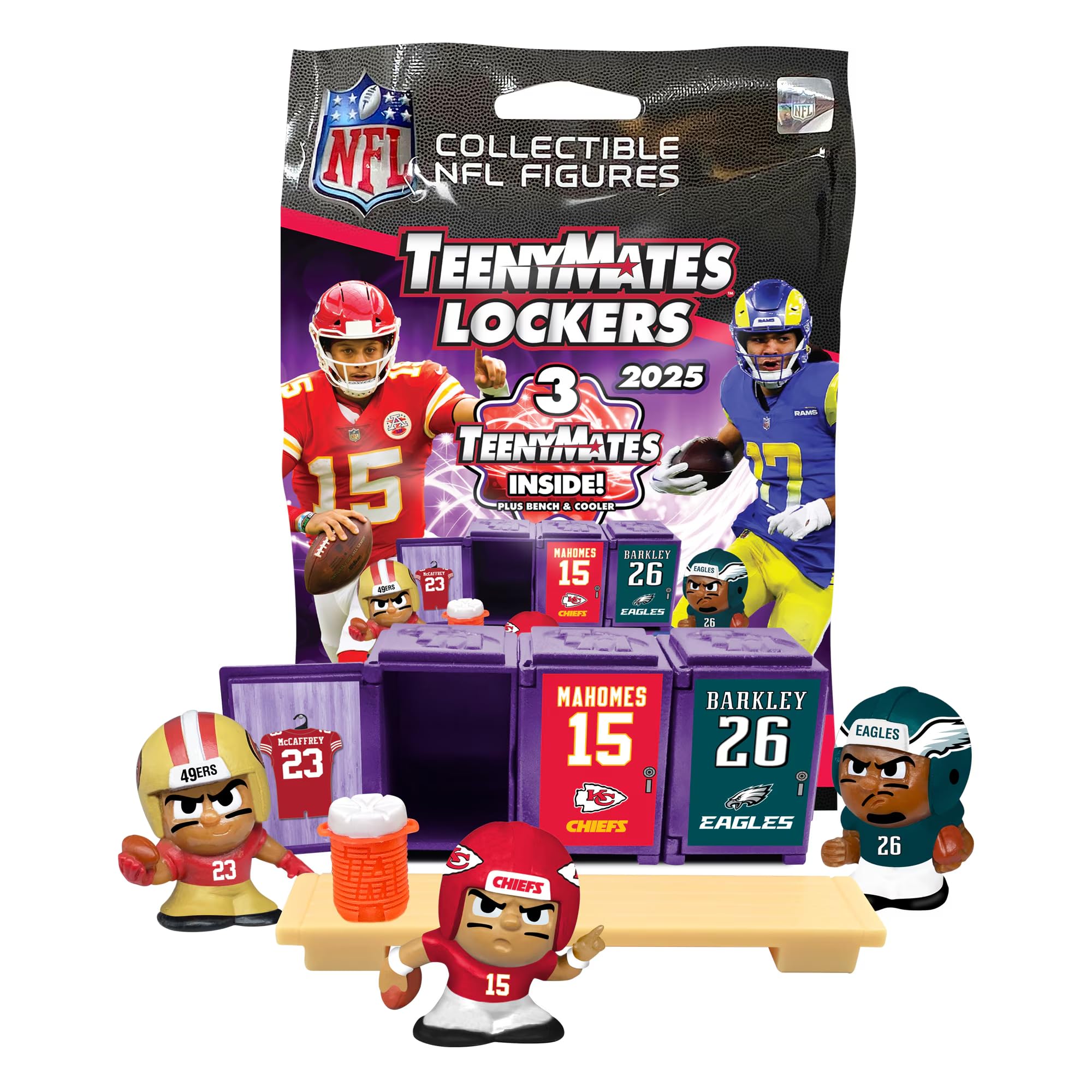 TeenymatesParty Animal 2024-2025 Lockers NFL Series 13 Football Figures, 1 Mystery Pack