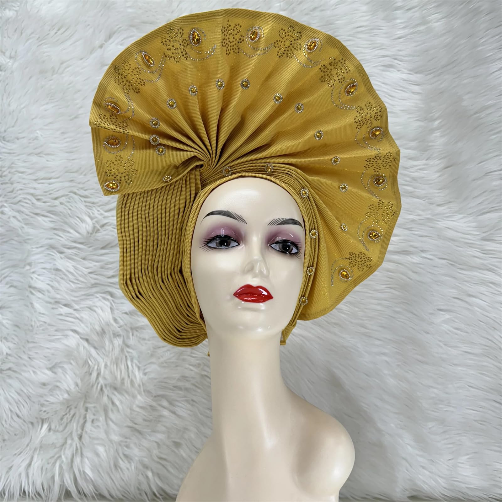 Turbante de boda nigeriano, turbante africano, para mujer, turbante nigeriano